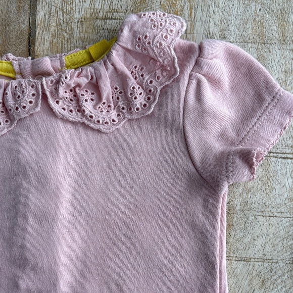Mini Boden Pink Ruffled Collar Onesie 3-6m - Picture 3 of 6